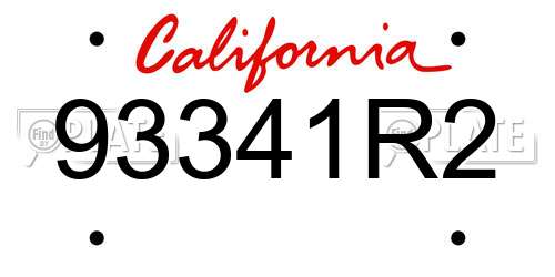 93341R2 California License Plate