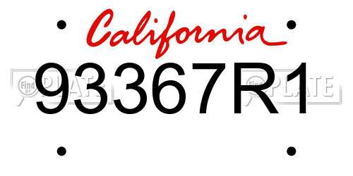93367R1 California License Plate