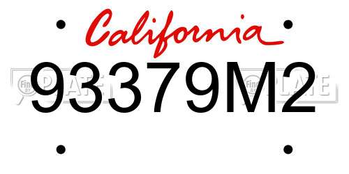 93379M2 California License Plate