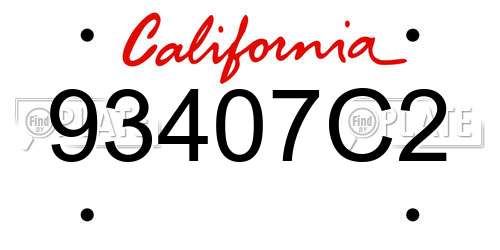 93407C2 California License Plate