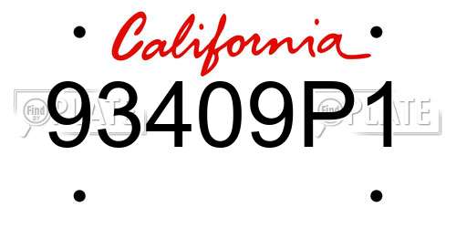 93409P1 California License Plate
