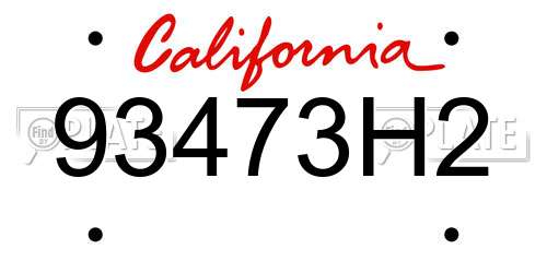 93473H2 California License Plate