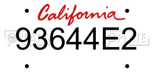 93644E2 California License Plate