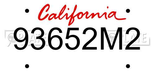 93652M2 California License Plate