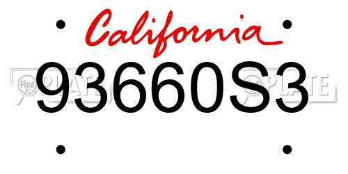 93660S3 California License Plate