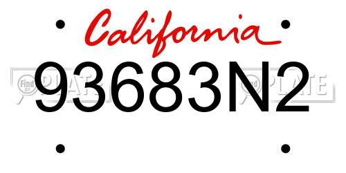93683N2 California License Plate