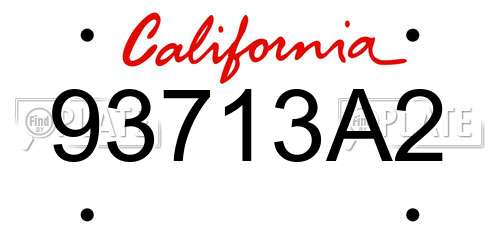 93713A2 California License Plate
