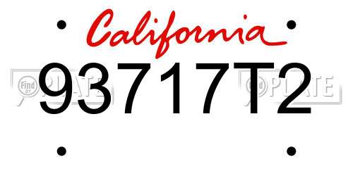 93717T2 California License Plate
