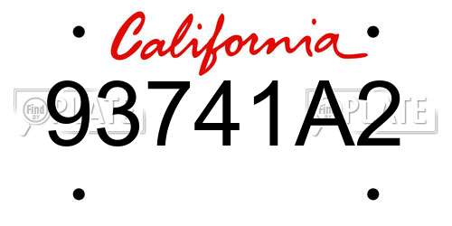 93741A2 California License Plate