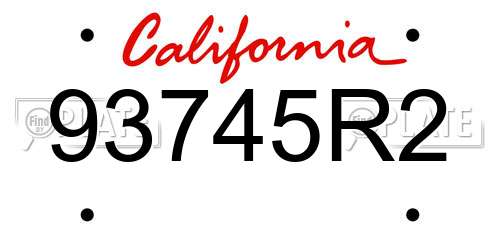 93745R2 California License Plate