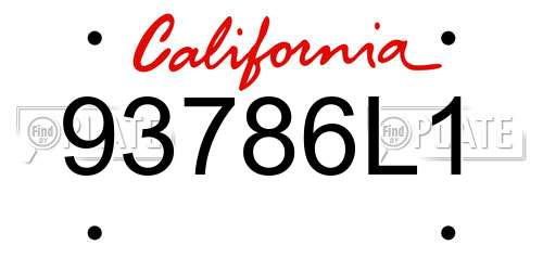 93786L1 California License Plate