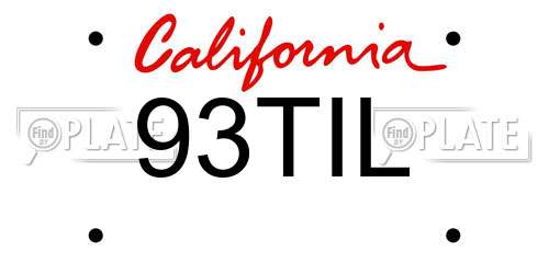 93TIL California License Plate
