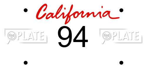 94 California License Plate