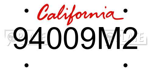 94009M2 California License Plate
