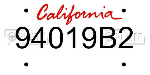 94019B2 California License Plate