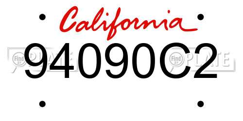 94090C2 California License Plate