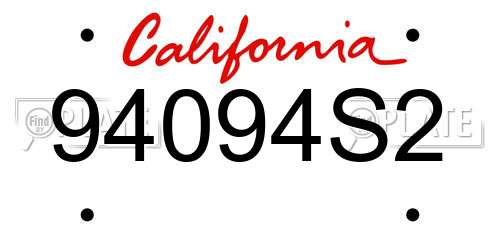 94094S2 California License Plate