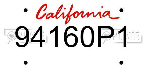 94160P1 California License Plate