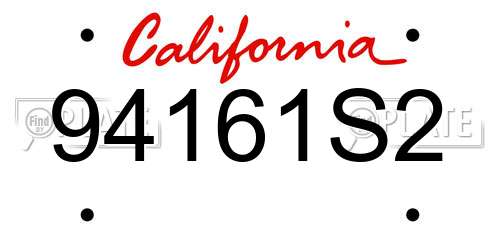 94161S2 California License Plate