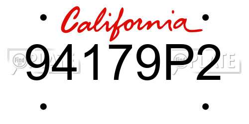 94179P2 California License Plate