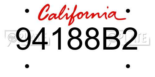94188B2 California License Plate