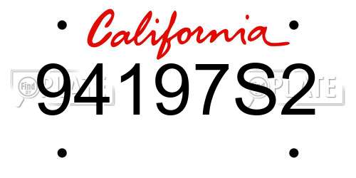 94197S2 California License Plate