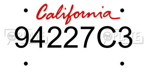 94227C3 California License Plate