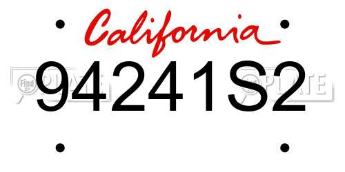94241S2 California License Plate
