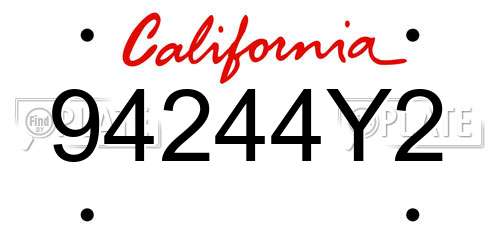 94244Y2 California License Plate