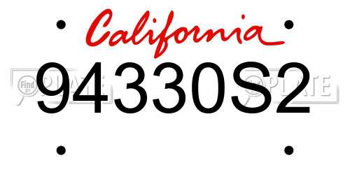 94330S2 California License Plate