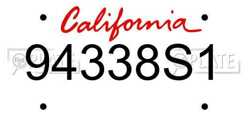 94338S1 California License Plate