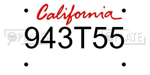 943T55 California License Plate