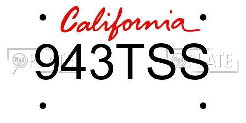 943TSS California License Plate