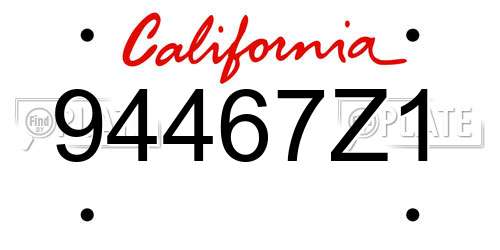 94467Z1 California License Plate