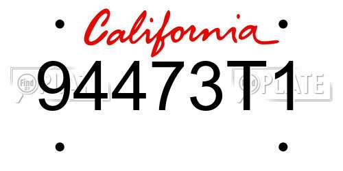 94473T1 California License Plate