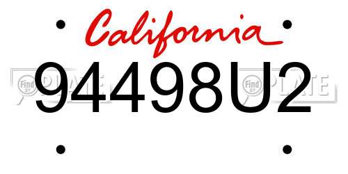 94498U2 California License Plate