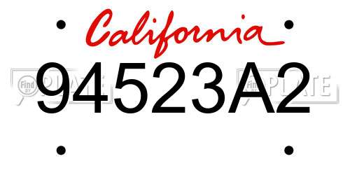 94523A2 California License Plate
