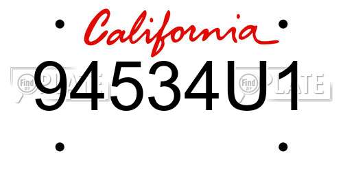 94534U1 California License Plate