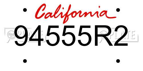94555R2 California License Plate