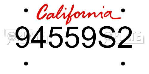 94559S2 California License Plate