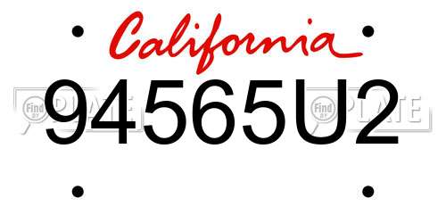 94565U2 California License Plate