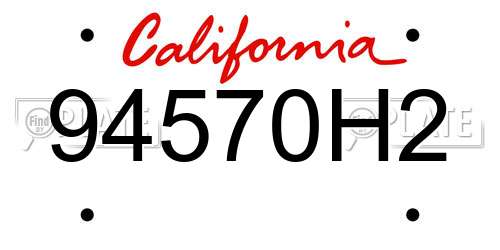 94570H2 California License Plate