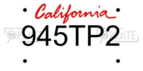 945TP2 California License Plate