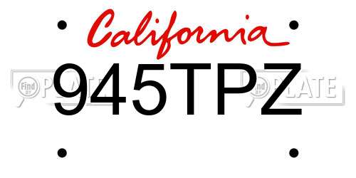 945TPZ California License Plate