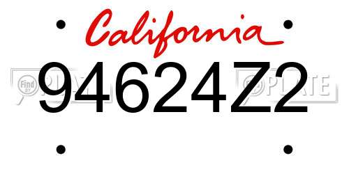 94624Z2 California License Plate