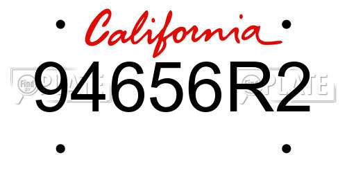 94656R2 California License Plate