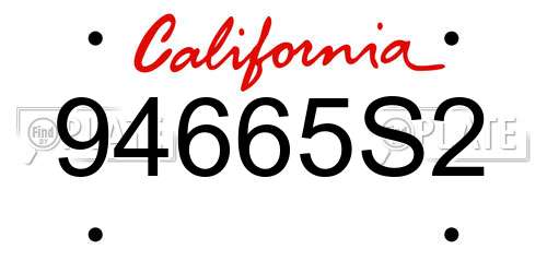 94665S2 California License Plate