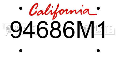 94686M1 California License Plate