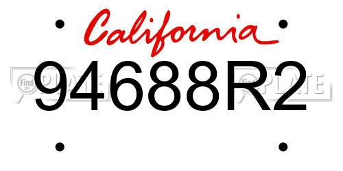 94688R2 California License Plate