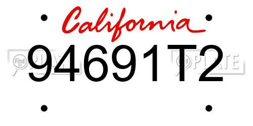 94691T2 California License Plate
